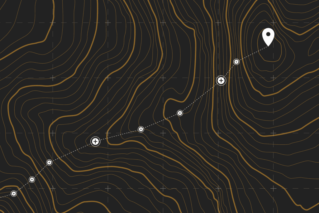 A compass-guided map.